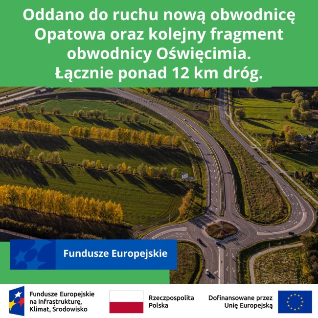 grafika do informacji o oddaniu do ruchu fragmentów dróg.