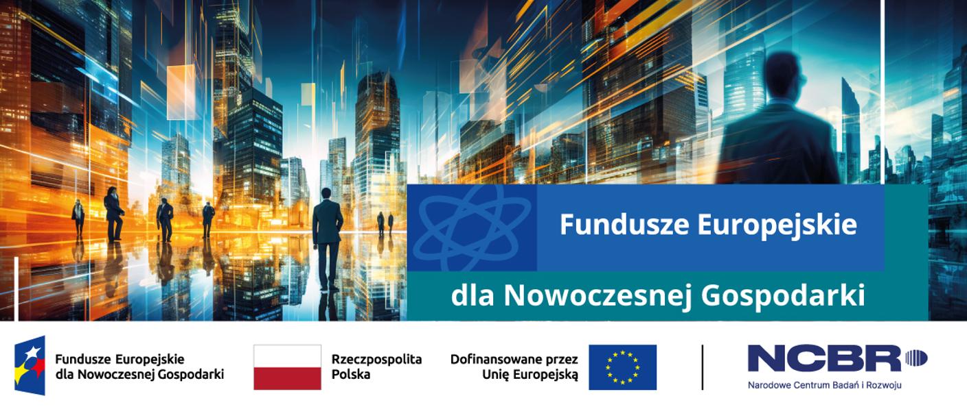 Baner prezentuje ludzi w dużym mieście i logo programu FENG